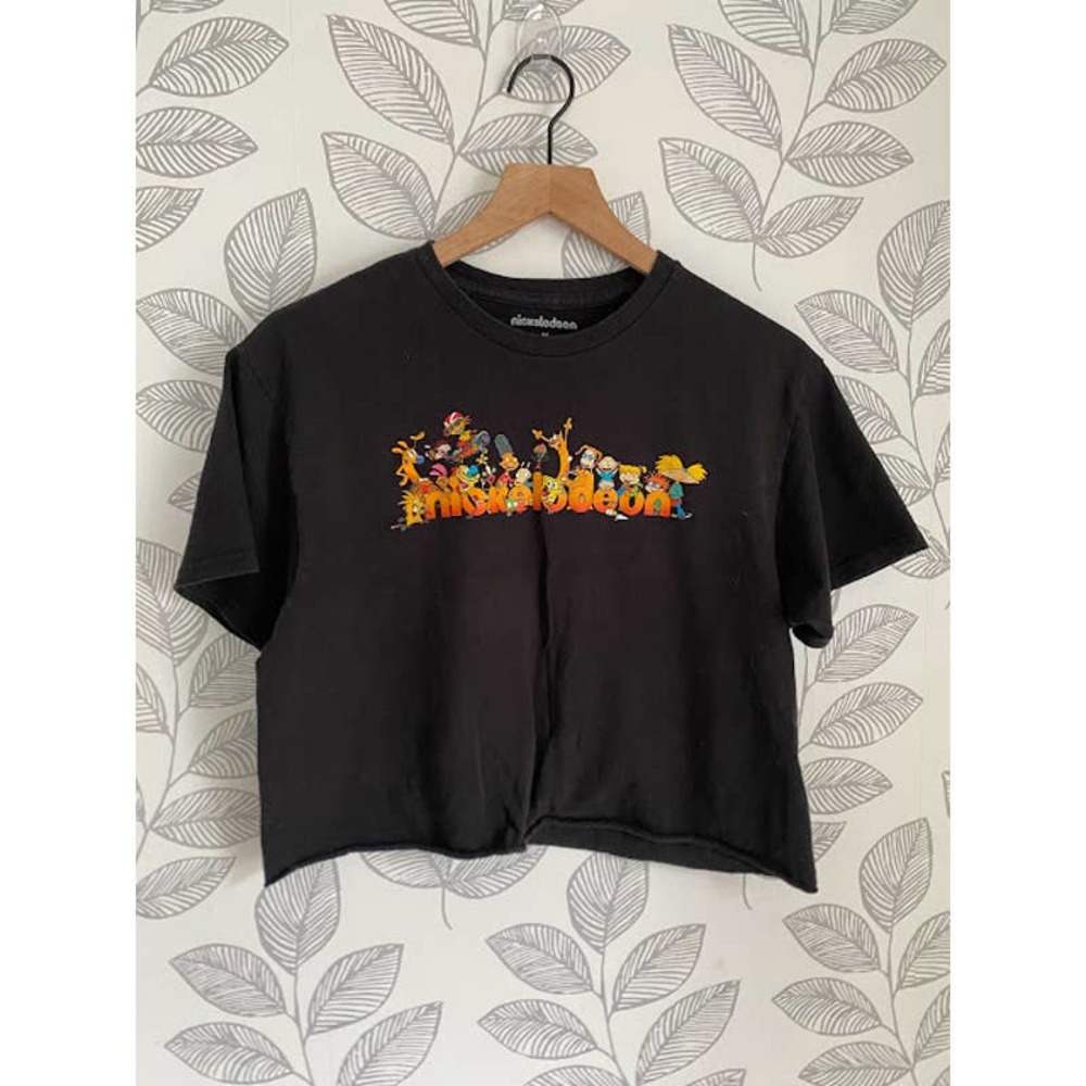 Nickelodeon 90s Character Black Crop Top, Size M